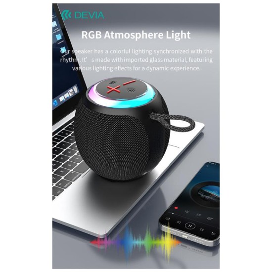 Φορητό Ηχείο Bluetooth Devia EM505 Sound Lite1 5W Μαύρο Φορητό Ηχείο Bluetooth Devia EM505 Sound Lite1 5W Μαύρο