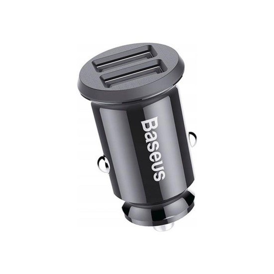 Φορτιστής Αυτοκινήτου Baseus Grain με Διπλή Έξοδο 2xUSB A Μαύρο Φορτιστής Αυτοκινήτου Baseus Grain με Διπλή Έξοδο 2xUSB A Μαύρο