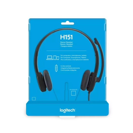 Ενσύρματα Ακουστικά Κεφαλής Logitech H151 με Μικρόφωνο Μαύρο Ενσύρματα Ακουστικά Κεφαλής Logitech H151 με Μικρόφωνο Μαύρο