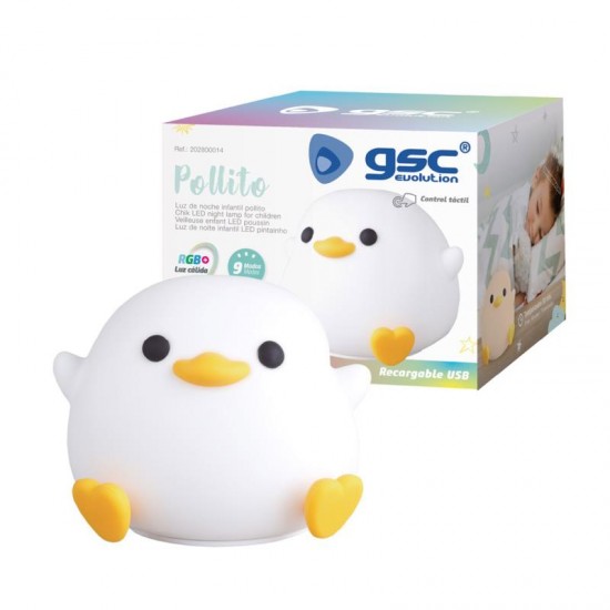 Επαναφορτιζόμενο Φωτιστικό LED GSC Chick 1W RGB Λευκό Επαναφορτιζόμενο Φωτιστικό LED GSC Chick 1W RGB Λευκό