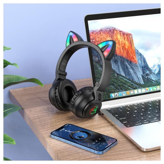 Ασύρματα Ακουστικά Κεφαλής Borofone BO18 Cat Ear Μαύρο Ασύρματα Ακουστικά Κεφαλής Borofone BO18 Cat Ear Μαύρο