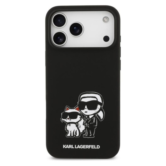 Θήκη Σιλικόνης Karl Lagerfeld Apple iPhone 17 Pro Max Sketch & Logo Karl & Choupette Μαύρο Θήκη Σιλικόνης Karl Lagerfeld Apple iPhone 17 Pro Max Sketch & Logo Karl & Choupette Μαύρο
