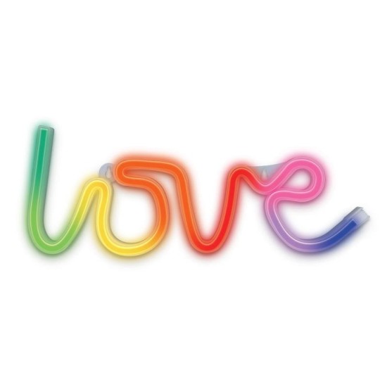 Neon RGB Forever Light FLRN01 LOVE (USB & On/Off) με Τηλεχειριστήριο Πολύχρωμο