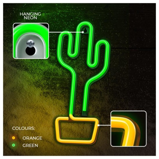 Neon LED Forever Light FLNE02 CACTUS (USB/Μπαταρίας & On/Off) Πράσινο Neon LED Forever Light FLNE02 CACTUS (USB/Μπαταρίας & On/Off) Πράσινο