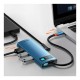 Hub USB C Baseus WKWG000003 6 σε 1 με RJ45 Metal Gleam Μπλε Hub USB C Baseus WKWG000003 6 σε 1 με RJ45 Metal Gleam Μπλε