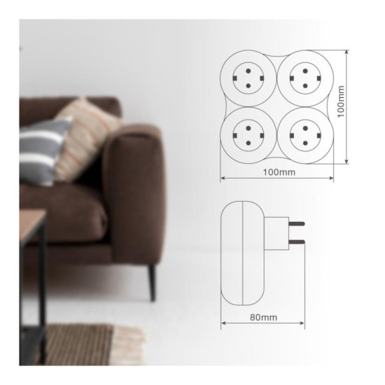 Μονόπριζο GSC με Θύρες USB A & USB C Λευκό-Γκρι Μονόπριζο GSC με Θύρες USB A & USB C Λευκό-Γκρι