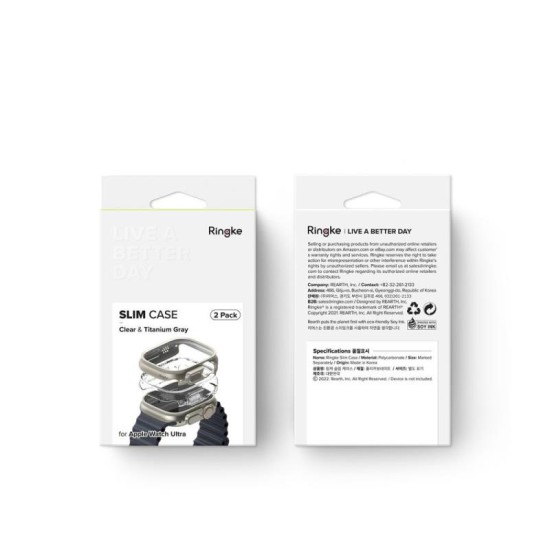 Θήκη PC Ringke Slim Apple Watch Ultra 49mm Διάφανο & Γκρι (2 τεμ) Θήκη PC Ringke Slim Apple Watch Ultra 49mm Διάφανο & Γκρι (2 τεμ)