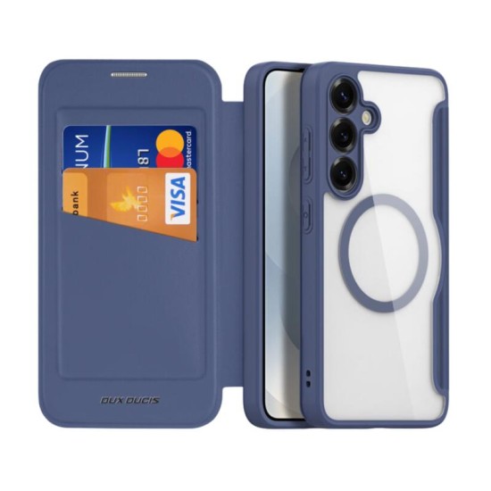 Θήκη Flip Dux Ducis Skin X Pro Wallet με Μαγνητικό Stand Samsung S931B Galaxy S25 5G Μπλε