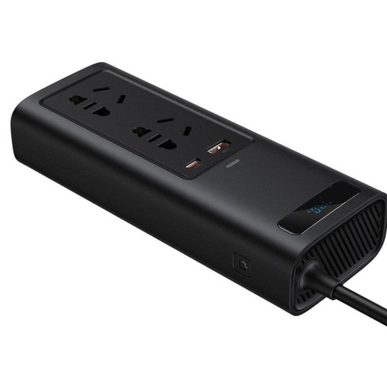Inverter Αυτοκινήτου Baseus 12V σε 220V & Διπλή Έξοδο USB A, USB C 150W BS-CI15-02 Μαύρο Inverter Αυτοκινήτου Baseus 12V σε 220V & Διπλή Έξοδο USB A, USB C 150W BS-CI15-02 Μαύρο