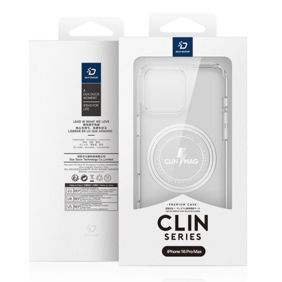 Θήκη TPU & PC Dux Ducis Clin Magnetic MagSafe Apple iPhone 16 Pro Max Διάφανο Θήκη TPU & PC Dux Ducis Clin Magnetic MagSafe Apple iPhone 16 Pro Max Διάφανο