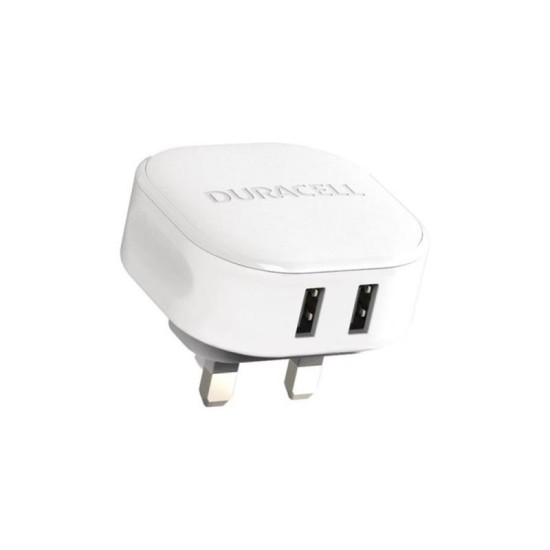 Φορτιστής Ταξιδίου Duracell 24W με Διπλή Έξοδο USB A 4.8A Λευκό Φορτιστής Ταξιδίου Duracell 24W με Διπλή Έξοδο USB A 4.8A Λευκό