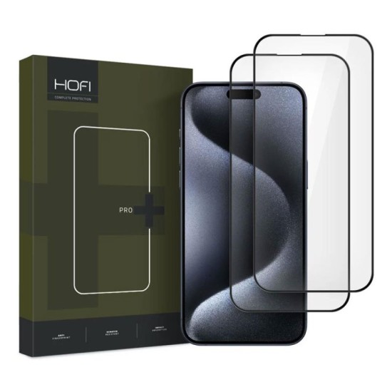 Tempered Glass Full Face Hofi Pro+ Apple iPhone 16 Pro Μαύρο (2 τεμ.) Tempered Glass Full Face Hofi Pro+ Apple iPhone 16 Pro Μαύρο (2 τεμ.)