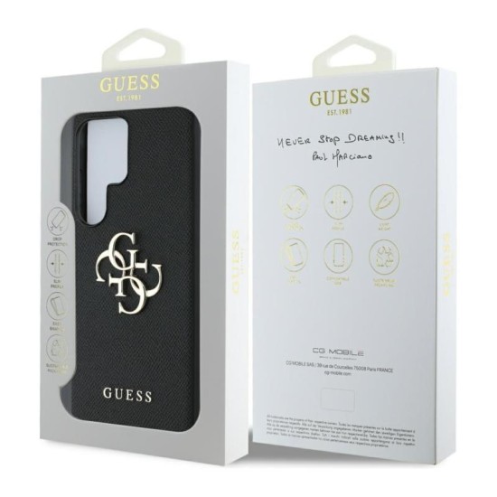 Θήκη PU Guess Samsung Galaxy S25 Ultra Hardcase Grained Big Logo 4G Μαύρο Θήκη PU Guess Samsung Galaxy S25 Ultra Hardcase Grained Big Logo 4G Μαύρο