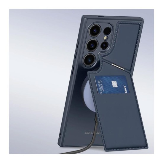 Θήκη Δερμάτινη Dux Ducis Rafi II Mag 3 σε 1 MagSafe RFID Blocker Samsung S928B Galaxy S24 Ultra 5G με Stand Μπλε Θήκη Δερμάτινη Dux Ducis Rafi II Mag 3 σε 1 MagSafe RFID Blocker Samsung S928B Galaxy S24 Ultra 5G με Stand Μπλε
