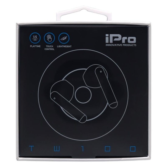 True Wireless Ακουστικά Bluetooth iPro TW100 Μαύρο True Wireless Ακουστικά Bluetooth iPro TW100 Μαύρο