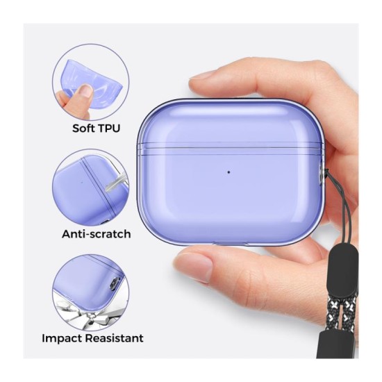 Θήκη PC AhaStyle WG94 Apple AirPods Pro 2 (2022) Διάφανο-Μωβ