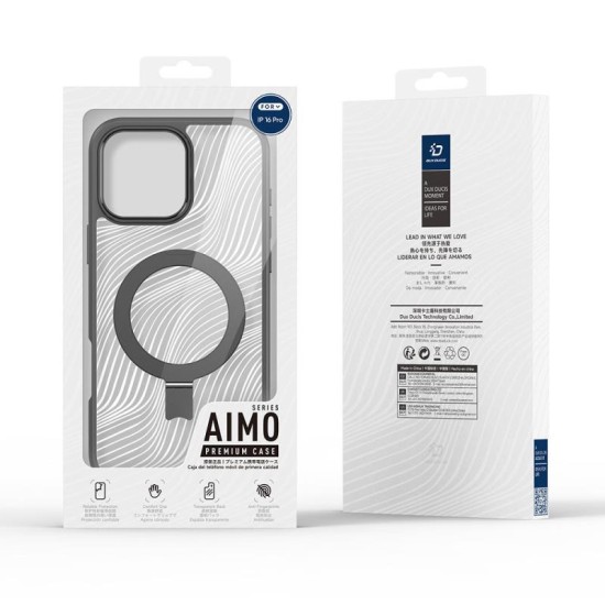 Θήκη TPU & PC Dux Ducis Aimo Magnetic MagSafe με Stand Apple iPhone 16 Pro Μαύρο Θήκη TPU & PC Dux Ducis Aimo Magnetic MagSafe με Stand Apple iPhone 16 Pro Μαύρο