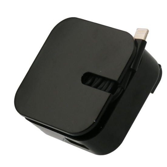 Φορτιστής Ταξιδίου Wrap Lightning με Extra Έξοδο USB Μαύρο 2.1A Φορτιστής Ταξιδίου Wrap Lightning με Extra Έξοδο USB Μαύρο 2.1A