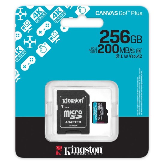 Κάρτα μνήμης Micro SDXC C10 UHS-I U3 Kingston Canvas Select Plus 200MB/s 256GB + 1 ADP Κάρτα μνήμης Micro SDXC C10 UHS-I U3 Kingston Canvas Select Plus 200MB/s 256GB + 1 ADP