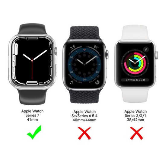Θήκη PC Ahastyle WG59 Apple Watch 7 41mm Ματ Διάφανο & Μαύρο (2 τεμ.)