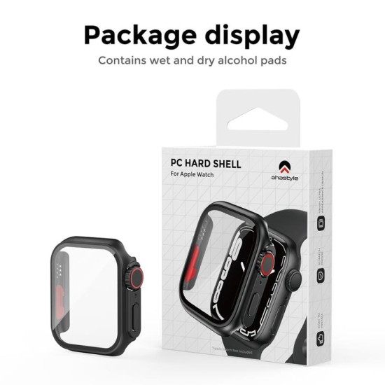 Θήκη PC με Tempered Glass Ahastyle WG115 Apple Watch 7/8/9 45mm Upgrade σε Ultra Μαύρο Θήκη PC με Tempered Glass Ahastyle WG115 Apple Watch 7/8/9 45mm Upgrade σε Ultra Μαύρο