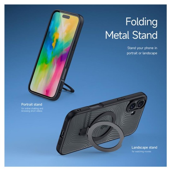 Θήκη TPU & PC Dux Ducis Aimo Magnetic MagSafe με Stand Apple iPhone 16 Plus Μαύρο Θήκη TPU & PC Dux Ducis Aimo Magnetic MagSafe με Stand Apple iPhone 16 Plus Μαύρο