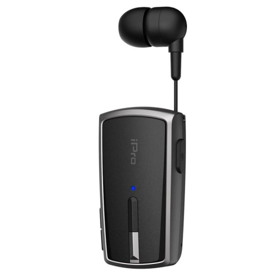 Ακουστικό Bluetooth iPro RH120 Retractable Μαύρο-Γκρι