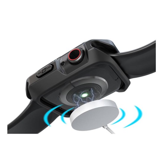 Θήκη TPU & PC Devia Sport Apple Watch 7/ 8/ 9 (45mm) Shock Proof Φιμέ Μαύρο
