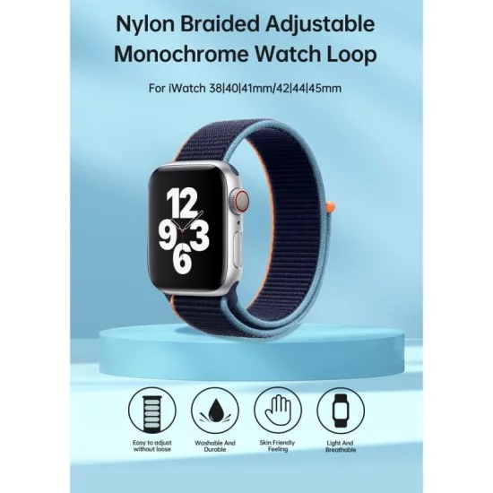 Λουράκι Devia Sport3 Nylon Woven Apple Watch (42/ 44/ 45/ 49mm) Deluxe Μαύρο
