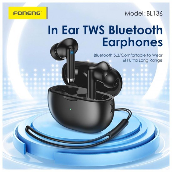 True Wireless Ακουστικά Bluetooth Foneng BL136 Λευκό True Wireless Ακουστικά Bluetooth Foneng BL136 Λευκό