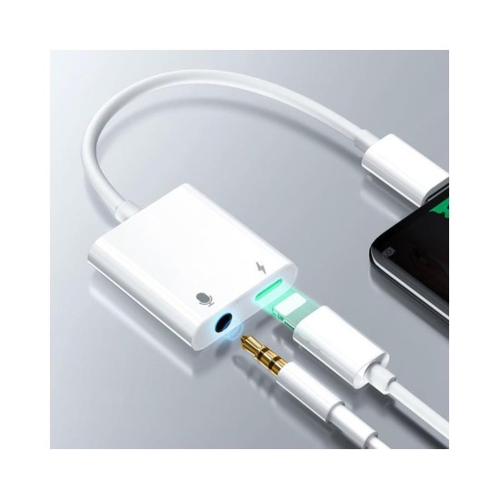 Αντάπτορας Joyroom S-Y105 Lightning Αρσενικό σε 3.5mm Θηλυκό & Lightning Θηλυκό Λευκό Αντάπτορας Joyroom S-Y105 Lightning Αρσενικό σε 3.5mm Θηλυκό & Lightning Θηλυκό Λευκό