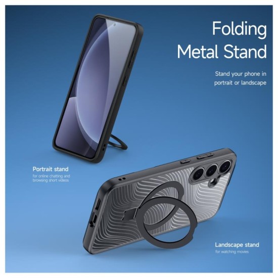 Θήκη TPU & PC Dux Ducis Aimo Magnetic MagSafe με Stand Samsung S931 Galaxy S25 5G Μαύρο Θήκη TPU & PC Dux Ducis Aimo Magnetic MagSafe με Stand Samsung S931 Galaxy S25 5G Μαύρο