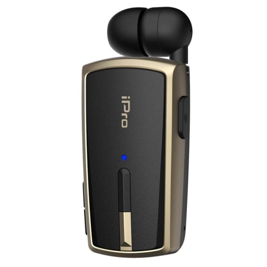 Ακουστικό Bluetooth iPro RH120 Retractable Μαύρο-Χρυσό Ακουστικό Bluetooth iPro RH120 Retractable Μαύρο-Χρυσό