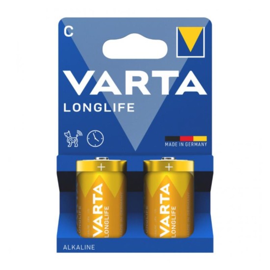 Μπαταρία Alkaline Varta Longlife C LR14 Plastic Free (2 τεμ.) Μπαταρία Alkaline Varta Longlife C LR14 Plastic Free (2 τεμ.)