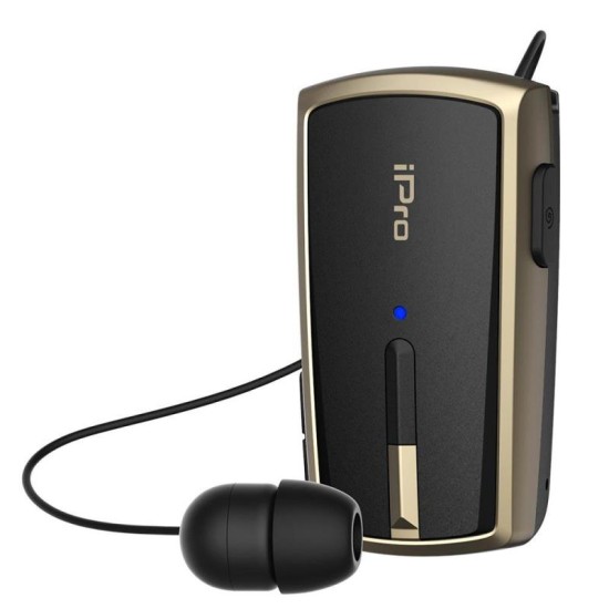 Ακουστικό Bluetooth iPro RH120 Retractable Μαύρο-Χρυσό Ακουστικό Bluetooth iPro RH120 Retractable Μαύρο-Χρυσό