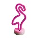 Neon LED Forever Light FSNE01 FLAMINGO (USB/Μπαταρίας & On/Off) με Stand Ροζ