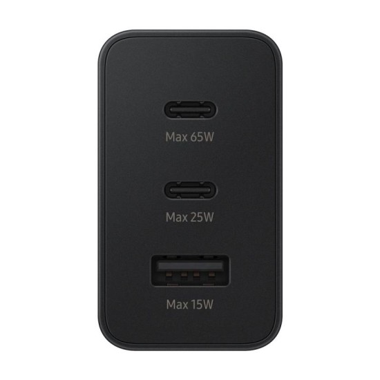 Φορτιστής Ταξιδίου Ταχείας Φόρτισης Samsung EP-T6530 Trio 3A με Εξόδους 2 x USB C & 1 x USB A 65W Μαύρο Φορτιστής Ταξιδίου Ταχείας Φόρτισης Samsung EP-T6530 Trio 3A με Εξόδους 2 x USB C & 1 x USB A 65W Μαύρο