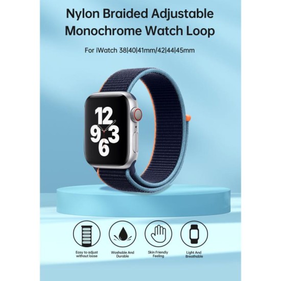 Λουράκι Devia Sport3 Nylon Woven Apple Watch (38/ 40/ 41mm) Deluxe Μαύρο