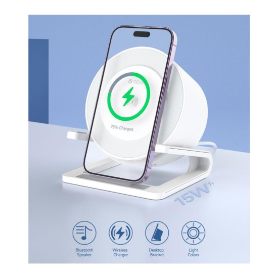 Φορητό Ηχείο Bluetooth I-M3 Desktop & Ασύρματος Φορτιστής 15W Devia EM054 5W Smart Λευκό Φορητό Ηχείο Bluetooth I-M3 Desktop & Ασύρματος Φορτιστής 15W Devia EM054 5W Smart Λευκό