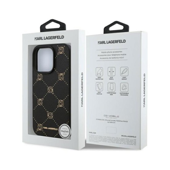 Θήκη PU Karl Lagerfeld Apple iPhone 16 Pro Max Magsafe Leather Karl Head Μαύρο