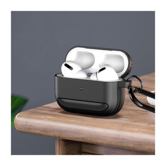 Θήκη TPU Dux Ducis PECB Apple AirPods Pro 2 με Γάντζο Γκρι Θήκη TPU Dux Ducis PECB Apple AirPods Pro 2 με Γάντζο Γκρι