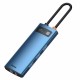Hub USB C Baseus WKWG000003 6 σε 1 με RJ45 Metal Gleam Μπλε Hub USB C Baseus WKWG000003 6 σε 1 με RJ45 Metal Gleam Μπλε