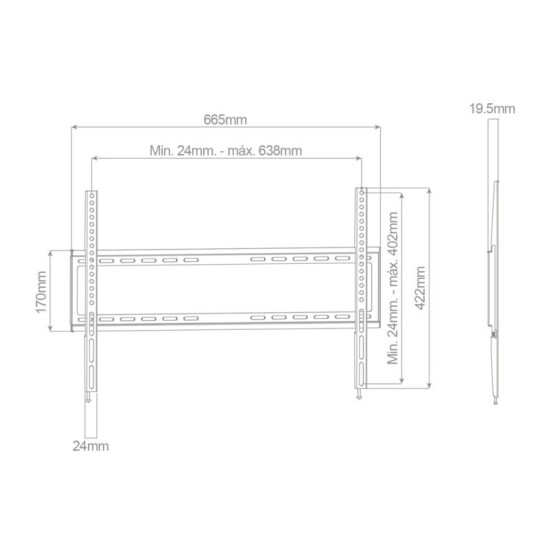 Επιτοίχια Βάση TV Holmios Σταθερή (37" έως 70") Μαύρο Επιτοίχια Βάση TV Holmios Σταθερή (37" έως 70") Μαύρο