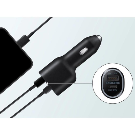 Φορτιστής Αυτοκινήτου Ταχείας Φόρτισης Samsung EP-L4020 με Διπλή Έξοδο USB A & USB C PD 40W Μαύρο Φορτιστής Αυτοκινήτου Ταχείας Φόρτισης Samsung EP-L4020 με Διπλή Έξοδο USB A & USB C PD 40W Μαύρο