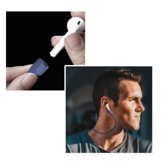 Strap Λαιμού Σιλικόνης AhaStyle PT74 Apple AirPods Magnetic Σκούρο Μπλε Strap Λαιμού Σιλικόνης AhaStyle PT74 Apple AirPods Magnetic Σκούρο Μπλε