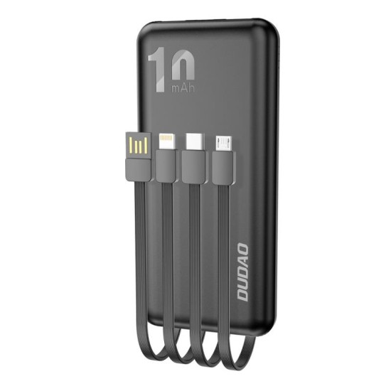 Φορτιστής Ανάγκης Dudao K6Pro 10000mAh με 4 Ενσωματωμένα Καλώδια Μαύρο Φορτιστής Ανάγκης Dudao K6Pro 10000mAh με 4 Ενσωματωμένα Καλώδια Μαύρο