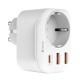 Μονόπριζο Devia WW09-F-PD Auto Power 1AC & 3 Θύρες USB (2x USB A, 1x USB C) PD QC 20W Smart Λευκό Μονόπριζο Devia WW09-F-PD Auto Power 1AC & 3 Θύρες USB (2x USB A, 1x USB C) PD QC 20W Smart Λευκό