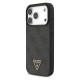 Θήκη PU Guess Apple iPhone 17 Pro Hardcase Classic Logo 4G Triangle με Pearl Strap Μαύρο