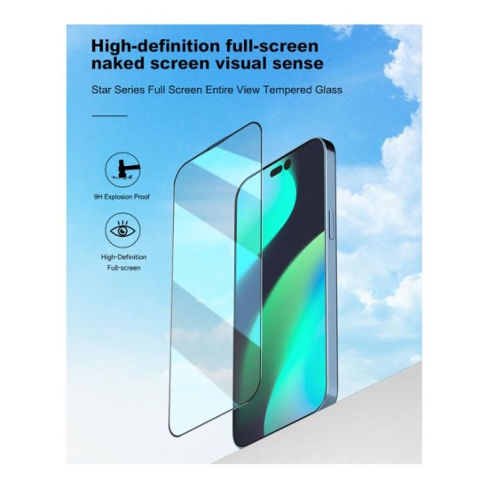 Tempered Glass Full Face Entire View Devia Apple iPhone 14 Plus Star Μαύρο (1 τεμ.) Tempered Glass Full Face Entire View Devia Apple iPhone 14 Plus Star Μαύρο (1 τεμ.)