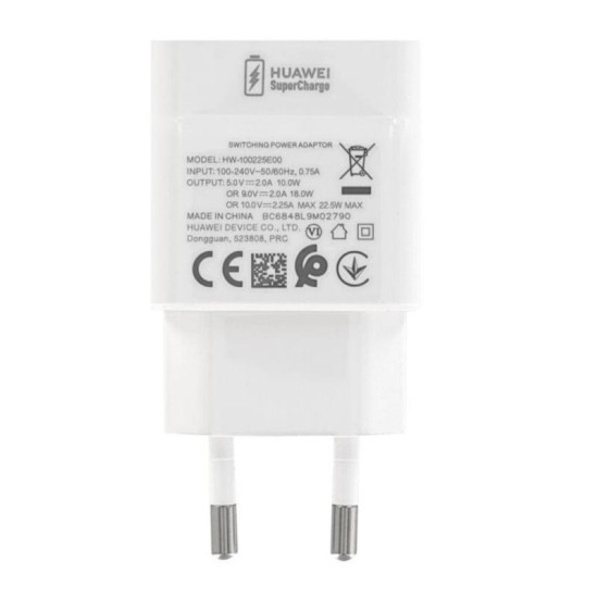 Φορτιστής Ταξιδίου Ταχείας Φόρτισης Huawei HW-100225E00 22.5W Λευκό (Ασυσκεύαστο)